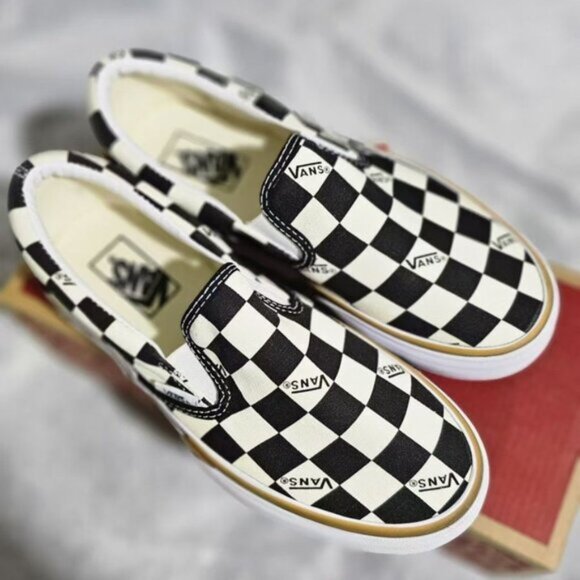 VANS Era Stacked Checkerboard Slip On Canvas Shoes - Picture 1 of 6